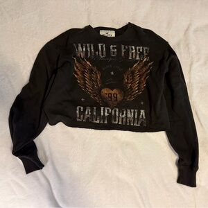 Women’s s Hollister Charcoal Gray crop sweatshirt